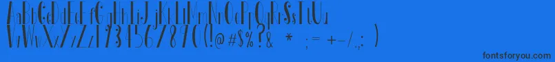 Tosca-Schriftart – Schwarze Schriften auf blauem Hintergrund