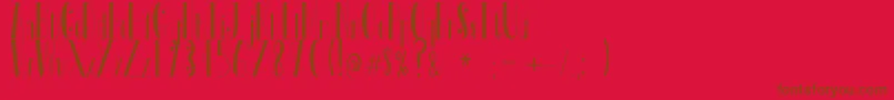 Tosca-Schriftart – Braune Schriften auf rotem Hintergrund