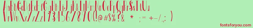 Tosca Font – Red Fonts on Green Background