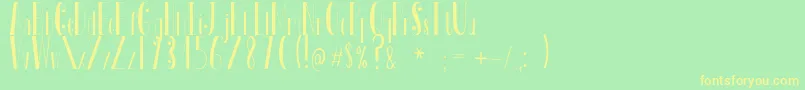 Tosca Font – Yellow Fonts on Green Background