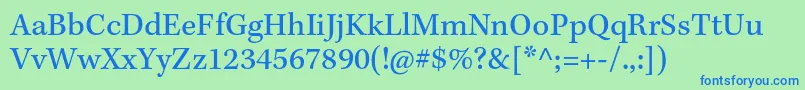 KeplerstdCapt Font – Blue Fonts on Green Background