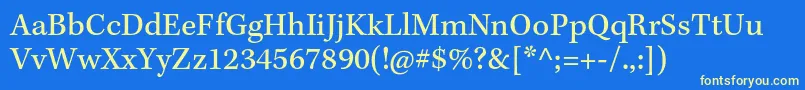 フォントKeplerstdCapt – 黄色の文字、青い背景