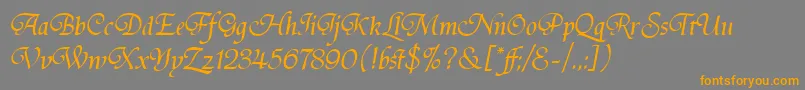 TirantiSolidLetPlain.1.0-fontti – oranssit fontit harmaalla taustalla