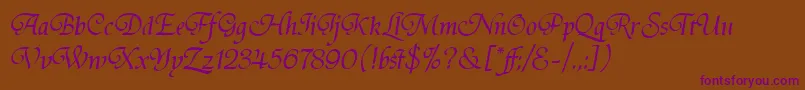 TirantiSolidLetPlain.1.0-Schriftart – Violette Schriften auf braunem Hintergrund