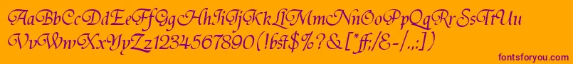 TirantiSolidLetPlain.1.0 Font – Purple Fonts on Orange Background