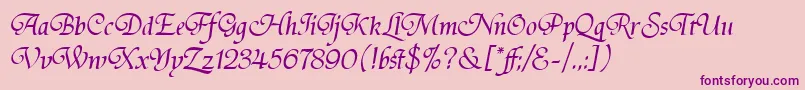フォントTirantiSolidLetPlain.1.0 – ピンクの背景に紫のフォント