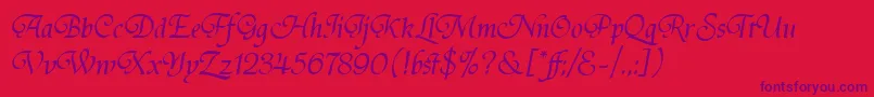 TirantiSolidLetPlain.1.0-Schriftart – Violette Schriften auf rotem Hintergrund