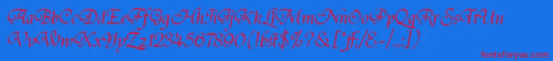 TirantiSolidLetPlain.1.0 Font – Red Fonts on Blue Background