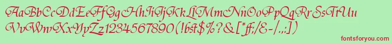 フォントTirantiSolidLetPlain.1.0 – 赤い文字の緑の背景