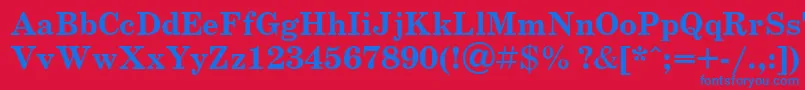 SchoolbookBoldCyrillic Font – Blue Fonts on Red Background