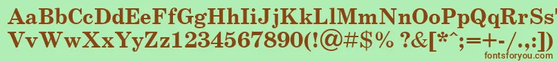 SchoolbookBoldCyrillic Font – Brown Fonts on Green Background