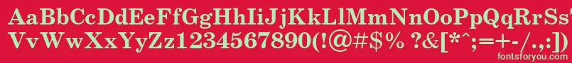 SchoolbookBoldCyrillic Font – Green Fonts on Red Background