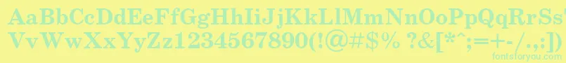 SchoolbookBoldCyrillic Font – Green Fonts on Yellow Background