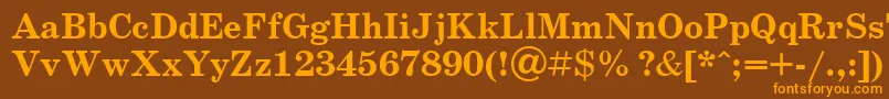 SchoolbookBoldCyrillic Font – Orange Fonts on Brown Background