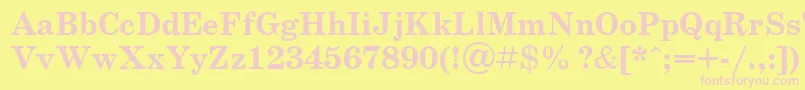 SchoolbookBoldCyrillic Font – Pink Fonts on Yellow Background