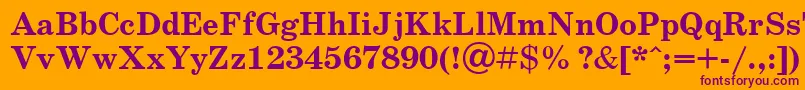 SchoolbookBoldCyrillic Font – Purple Fonts on Orange Background