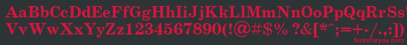 SchoolbookBoldCyrillic Font – Red Fonts on Black Background