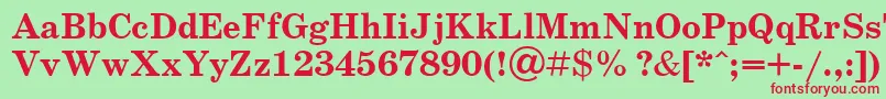 SchoolbookBoldCyrillic Font – Red Fonts on Green Background