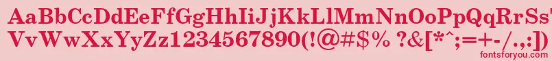 フォントSchoolbookBoldCyrillic – ピンクの背景に赤い文字
