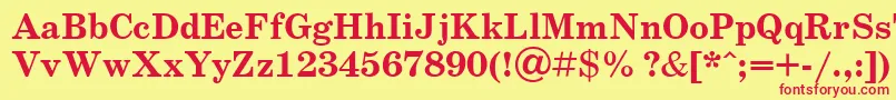 SchoolbookBoldCyrillic Font – Red Fonts on Yellow Background