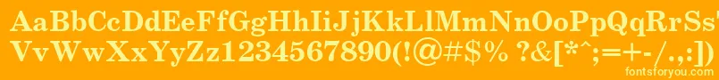 SchoolbookBoldCyrillic Font – Yellow Fonts on Orange Background