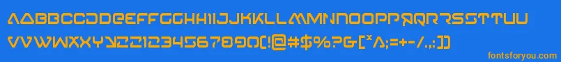 4114blasterv2cond Font – Orange Fonts on Blue Background