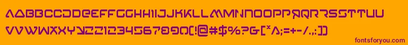 4114blasterv2cond Font – Purple Fonts on Orange Background
