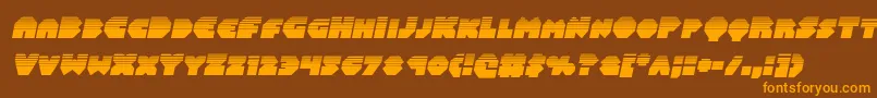 Balastaralhalfital-Schriftart – Orangefarbene Schriften auf braunem Hintergrund