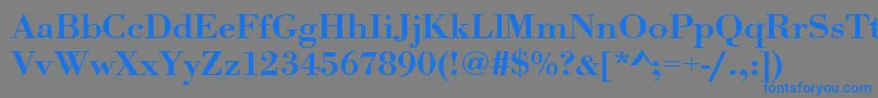 Urwbodonitmedextwid Font – Blue Fonts on Gray Background