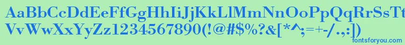 Urwbodonitmedextwid Font – Blue Fonts on Green Background