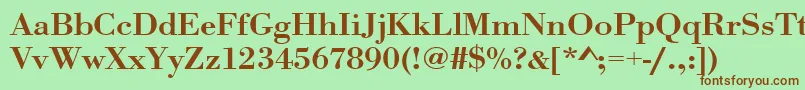 Urwbodonitmedextwid Font – Brown Fonts on Green Background