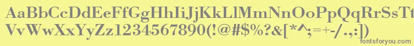 Urwbodonitmedextwid Font – Gray Fonts on Yellow Background