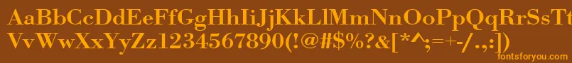 Urwbodonitmedextwid Font – Orange Fonts on Brown Background