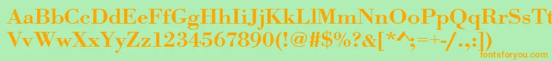 Urwbodonitmedextwid Font – Orange Fonts on Green Background