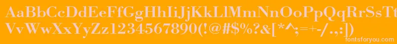 Urwbodonitmedextwid Font – Pink Fonts on Orange Background