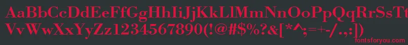 Urwbodonitmedextwid Font – Red Fonts on Black Background