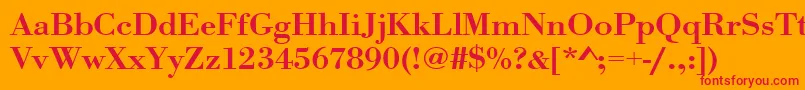 Urwbodonitmedextwid Font – Red Fonts on Orange Background