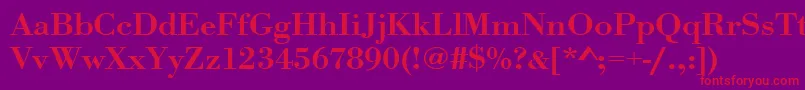 Urwbodonitmedextwid Font – Red Fonts on Purple Background