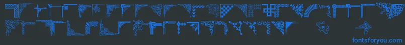 フォントCornpop – 黒い背景に青い文字