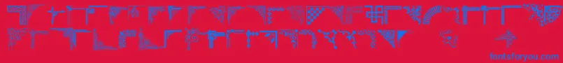 フォントCornpop – 赤い背景に青い文字