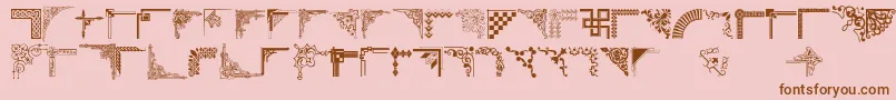 Cornpop-Schriftart – Braune Schriften auf rosa Hintergrund