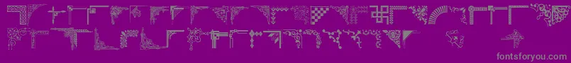 Cornpop-fontti – harmaat kirjasimet violetilla taustalla