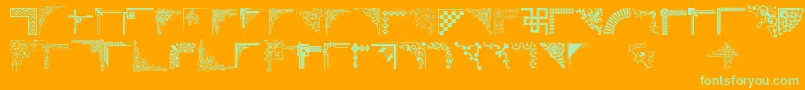 Cornpop-fontti – vihreät fontit oranssilla taustalla