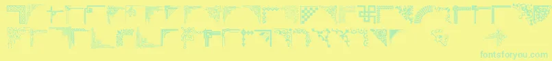 Cornpop-fontti – vihreät fontit keltaisella taustalla