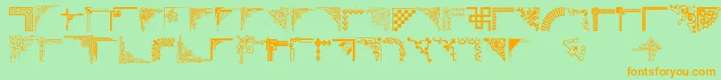 Cornpop-fontti – oranssit fontit vihreällä taustalla