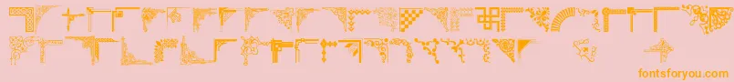 Cornpop-Schriftart – Orangefarbene Schriften auf rosa Hintergrund