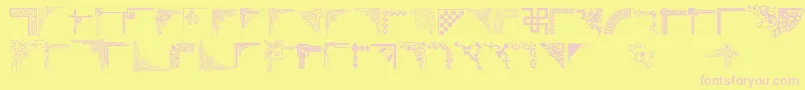 Cornpop-Schriftart – Rosa Schriften auf gelbem Hintergrund