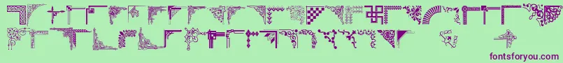 Cornpop-fontti – violetit fontit vihreällä taustalla