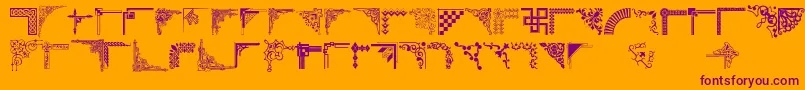Cornpop-Schriftart – Violette Schriften auf orangefarbenem Hintergrund