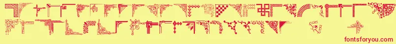 Cornpop-fontti – punaiset fontit keltaisella taustalla